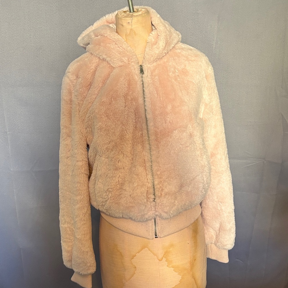 Women's Pink Faux Fur Jacket